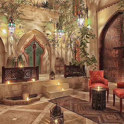 Boutique-Hotel la Maison Arabe Sitzbereich Innenhof