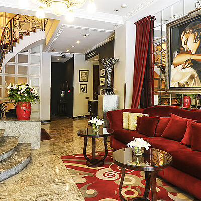 Boutique-Hotel le Doge Sitzbereich Treppe