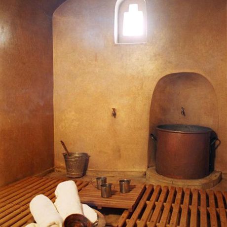 Blick in eine Sauna