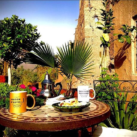 Frühstück auf der begrünten Terrasse