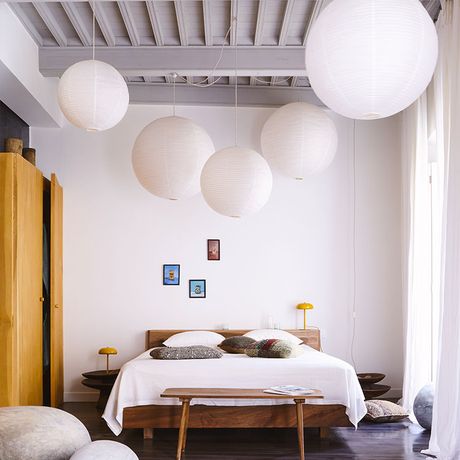 Blick in ein Schlafzimmer