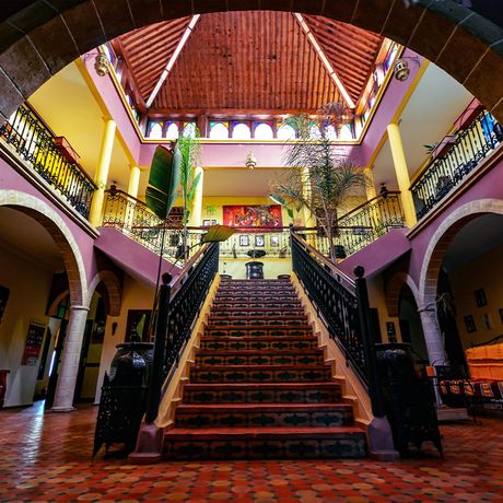 Blick auf eine Treppe