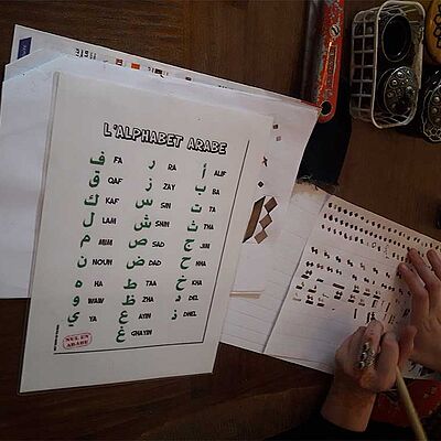 Arabisches Alphabet Kalligrafie