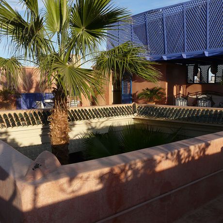 Blick auf die Dachterrasse des Riad Dar Al Kounouz
