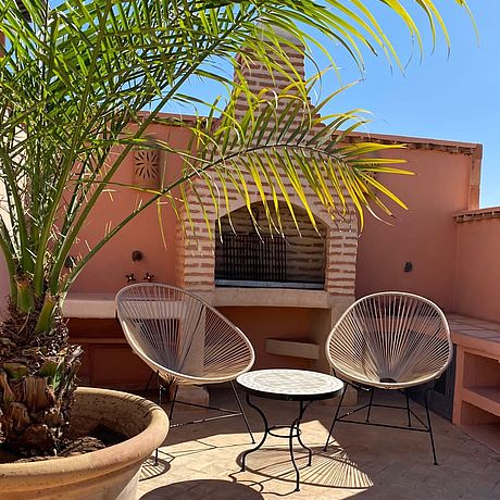 Sitzecke auf der Dachterrasse