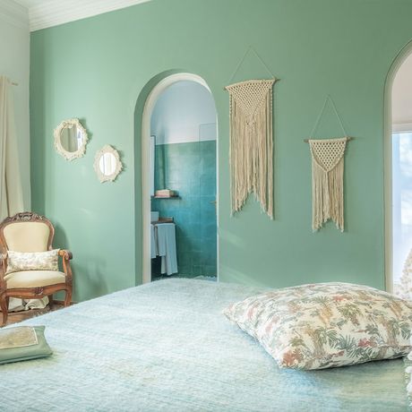 Blick in ein Schlafzimmer