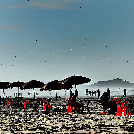 Blick auf den Strand von Casablanca